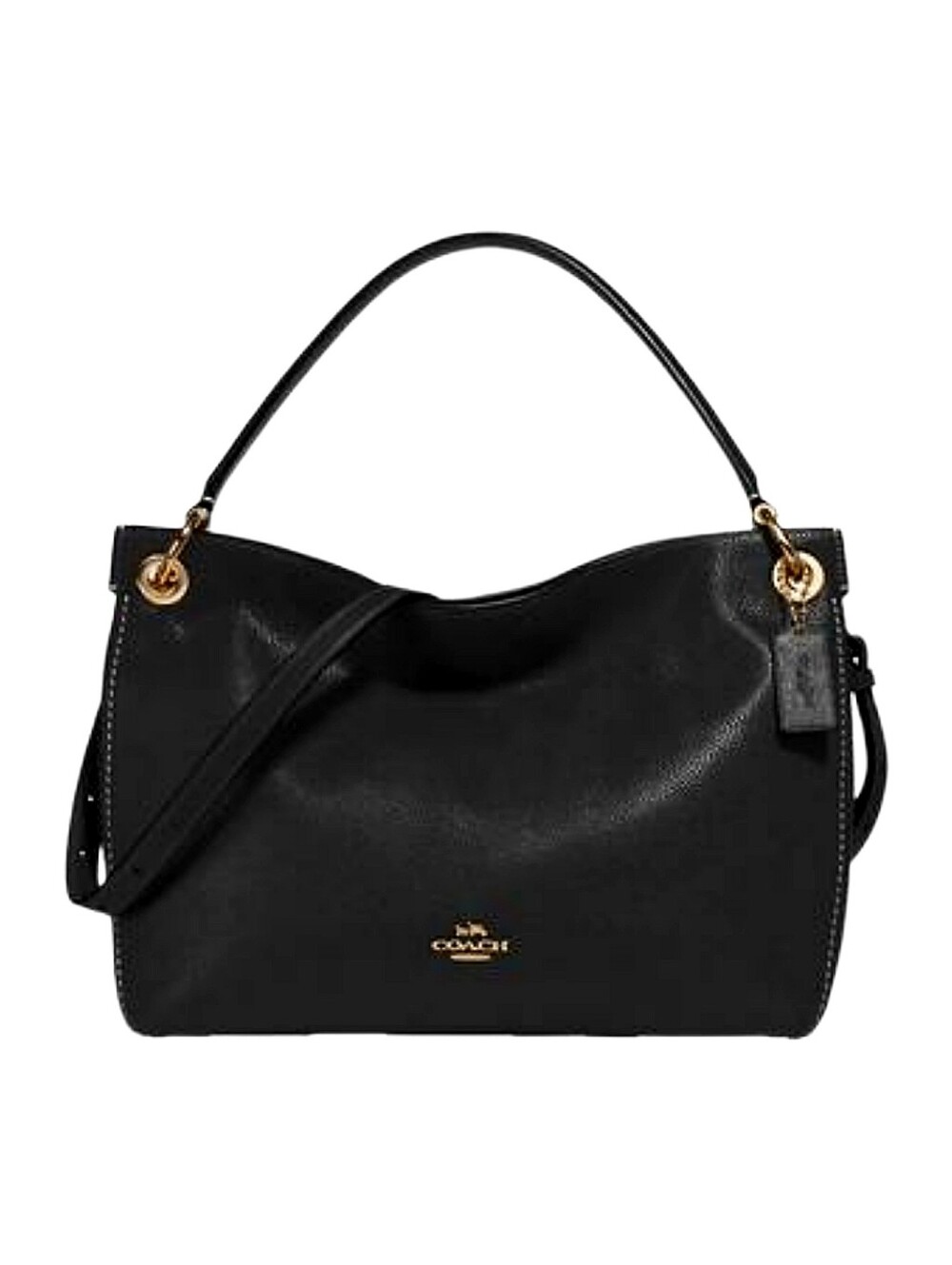 COACH Clarkson Hobo Bag in Black Pebbled Leather (Style Number 24947)
